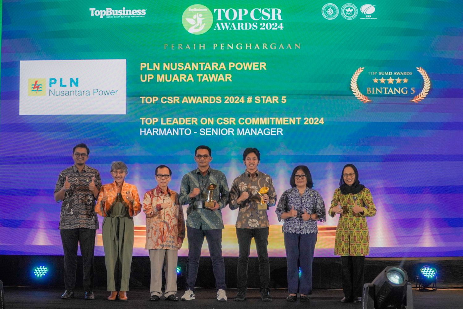 Dapat Penghargaan Bintang Lima Luar Biasa, PLN NP UP Muara Tawar Raih Top CSR Awards