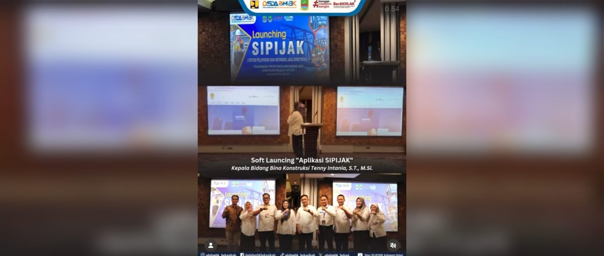 Dinas SDABMBK Kabupaten Bekasi Lounching Aplikasi SIPIJAK