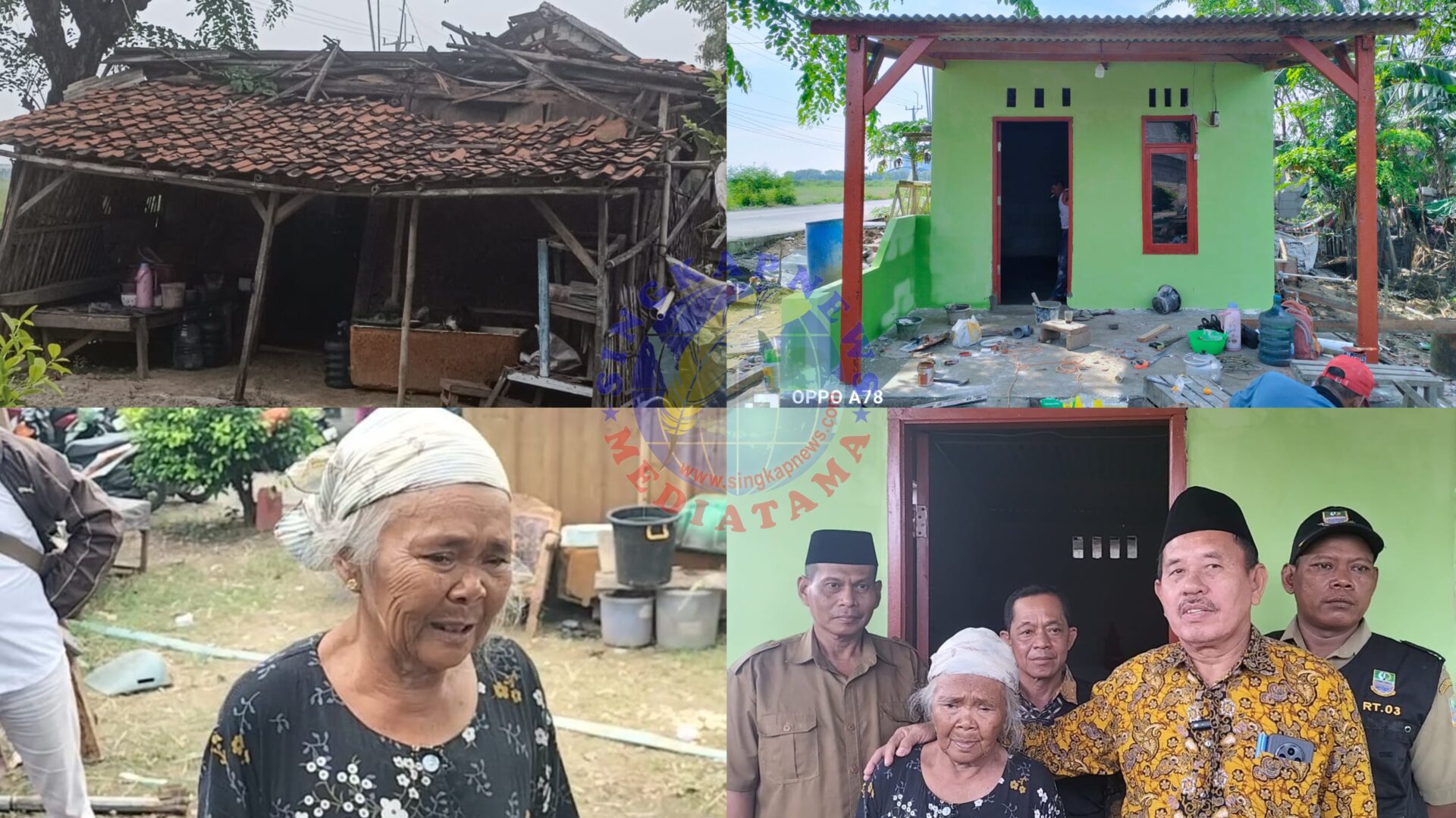 Kades Muara Bakti Beri Perhatian Khusus Bagi Lansia, Rumah Ambruk Kembali Dibangun Dengan Layak