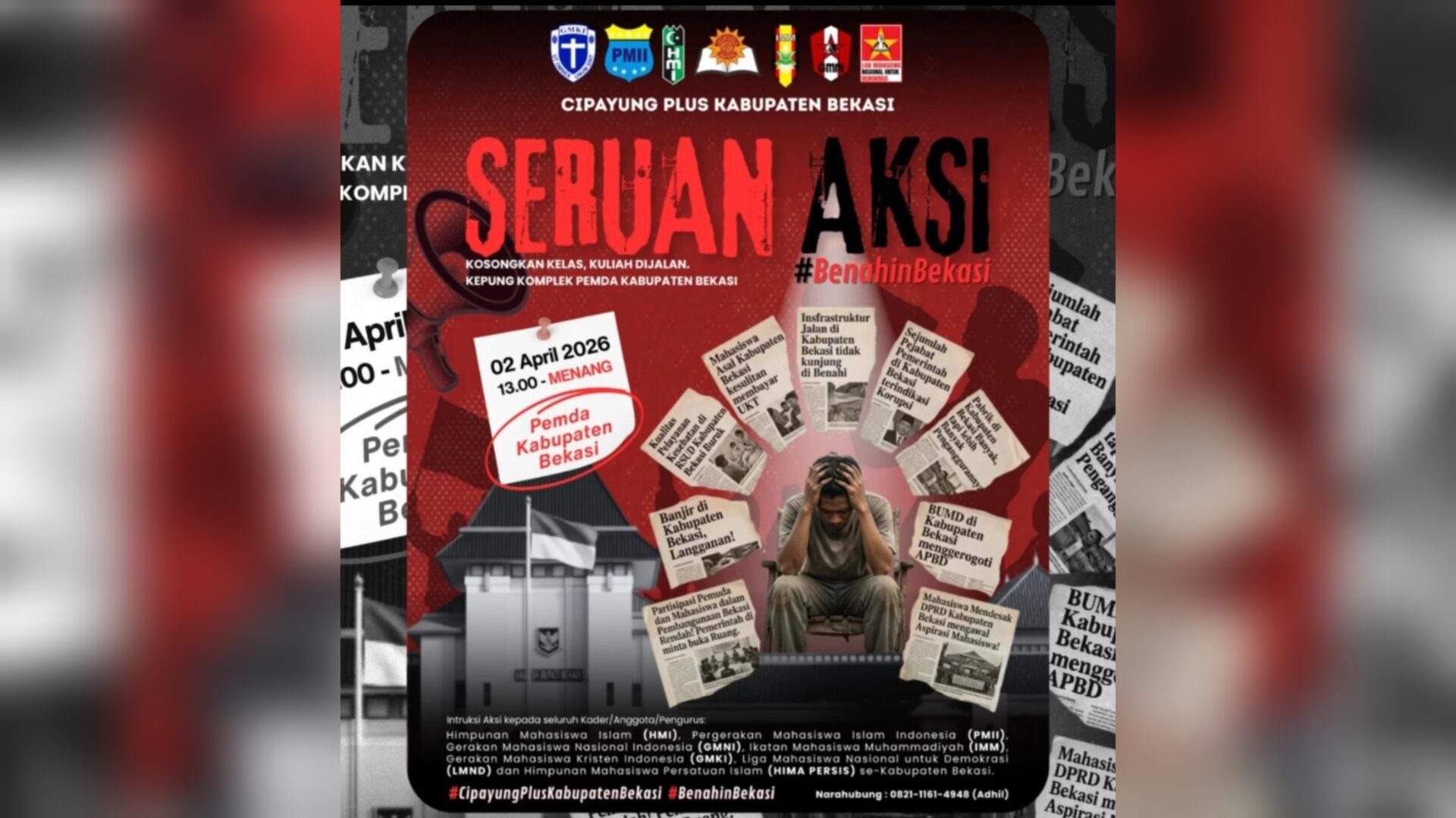 Tuding Pemkab Tak Transparan, Ratusan Mahasiswa “Kepung” Kantor Bupati Bekasi