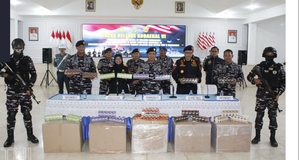 TNI AL dan Bea Cukai Gagalkan Distribusi 3,9 Juta Batang Rokok Ilegal di Makassar