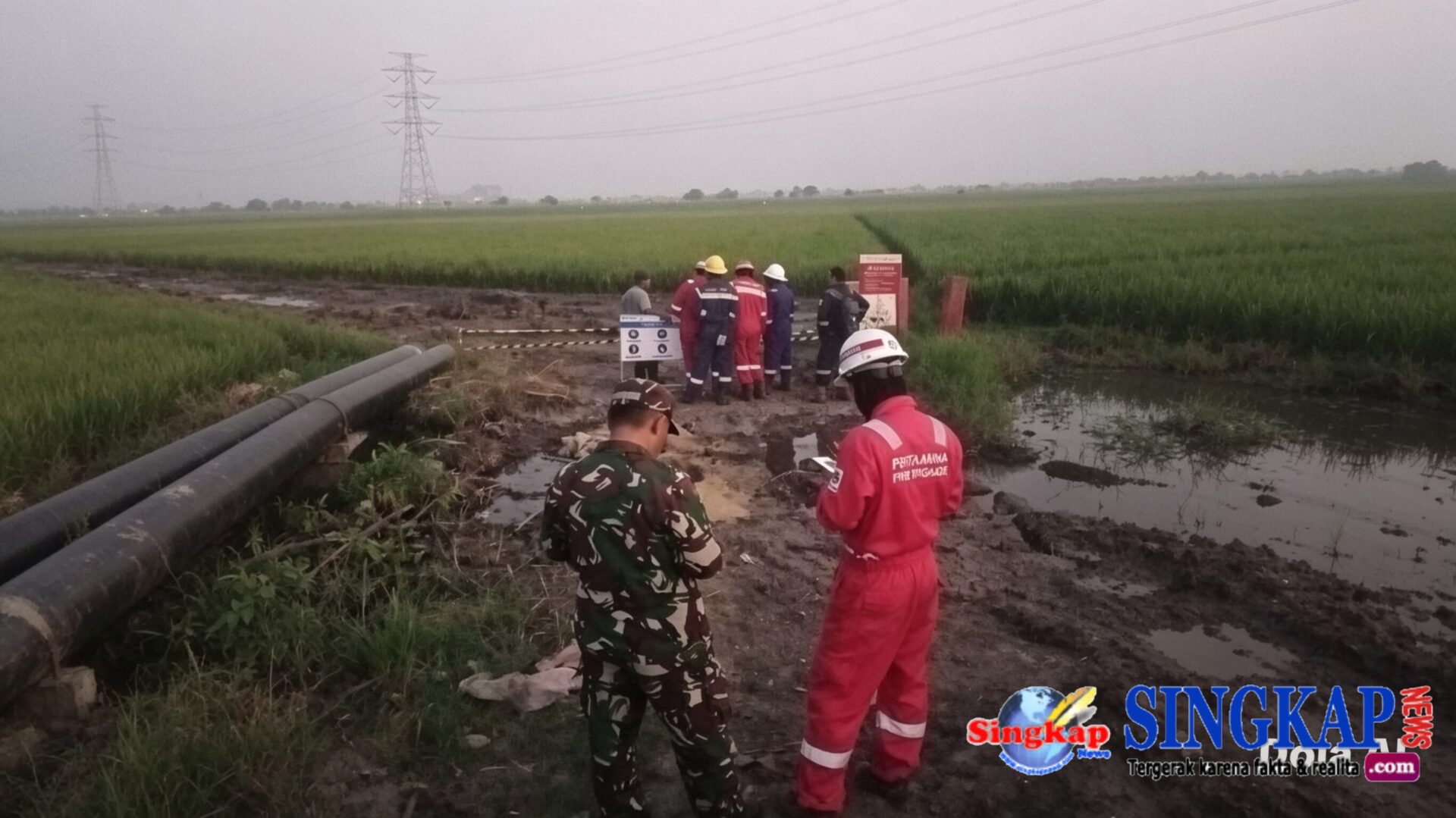 PENANGANAN KEBOCORAN PIPA GAS DI DESA BUNI BAKTI BABELAN