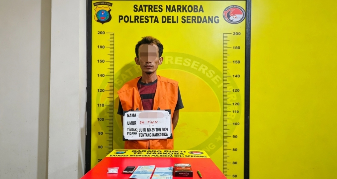 Satresnarkoba Polresta Deli Serdang Berhasil Amankan Seorang Pria dan Sita 4,32 Gram Shabu