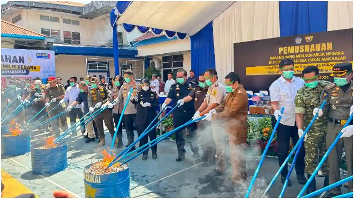 Bea Cukai Makassar Musnahkan Barang Ilegal Senilai Rp46 Miliar Demi Lindungi Ekonomi Nasional