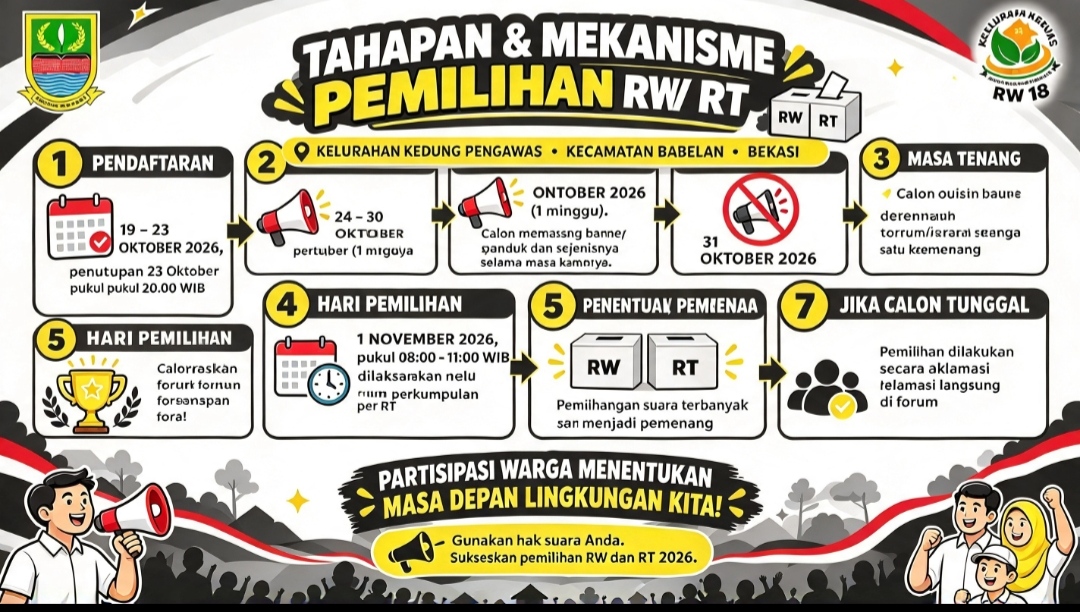 Warga Pondok Permata Bekasi Bersiap Gelar Pemilihan RT dan RW 18 Serentak pada 1 November 2026