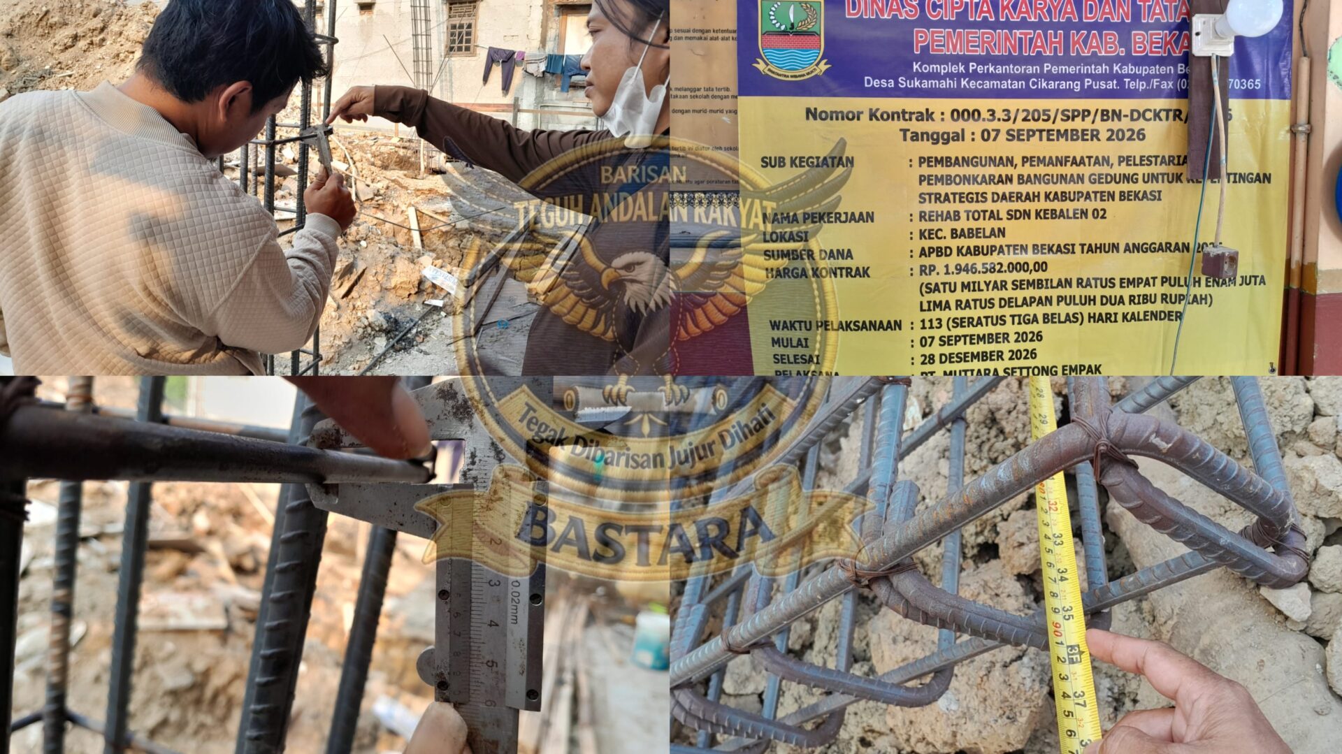 ‎Bangunan SDN 02 Kebalen Diduga Melenceng dari RAB, LSM BASTARA: Dinas Cipta Karya Diduga Bersekongkol
